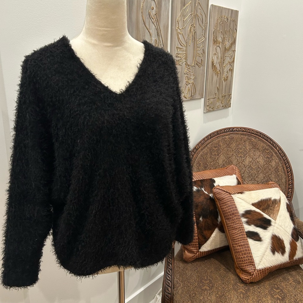 Cozy soft Black V-Neck Sweater